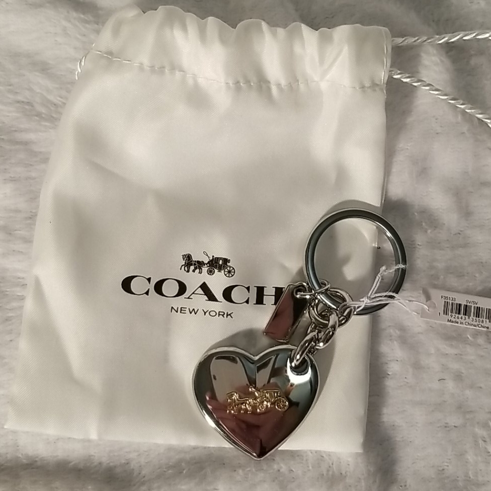 Coach silver and gold key chain